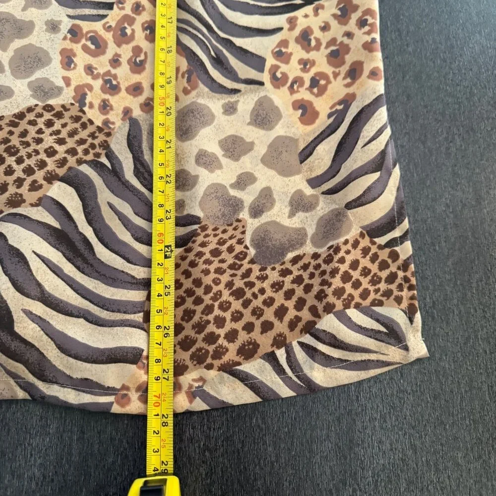 Bechamel Petites Women's Animal Print Button Up LS Blouse Shirt, Size PS NWT - Picture 7 of 8